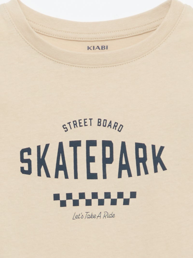 T-Shirt mit Aufdruck Beige - Kiabi