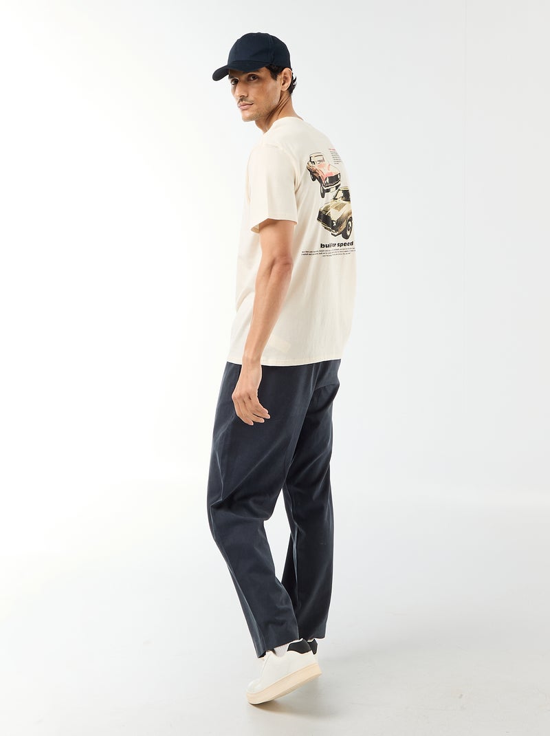 T-Shirt mit ausgefallenem Druck Ecru - Kiabi