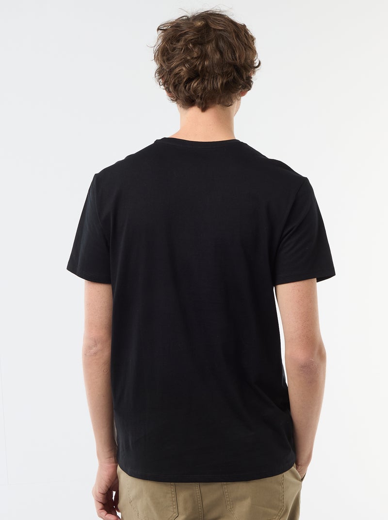 T-Shirt mit ausgefallenem Druck Schwarz - Kiabi