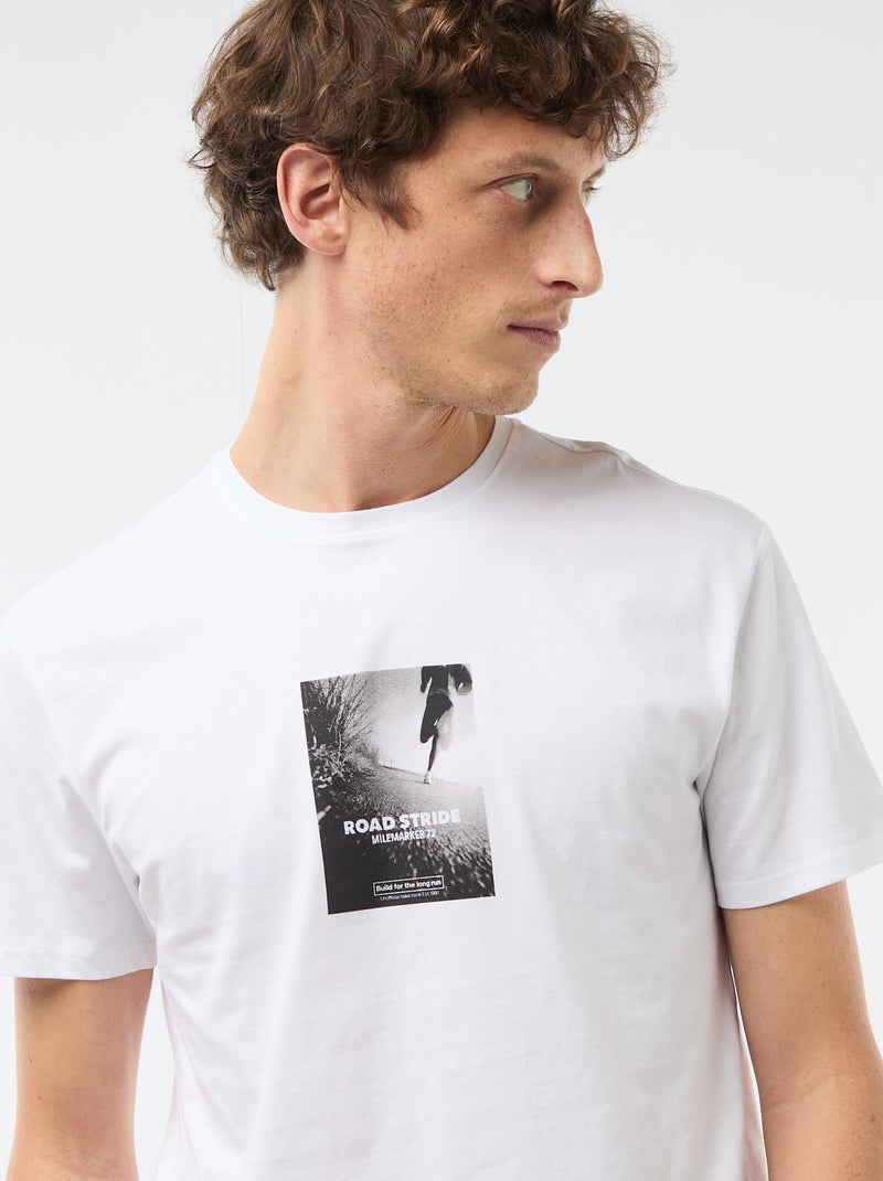 T-Shirt mit ausgefallenem Druck Weiß - Kiabi