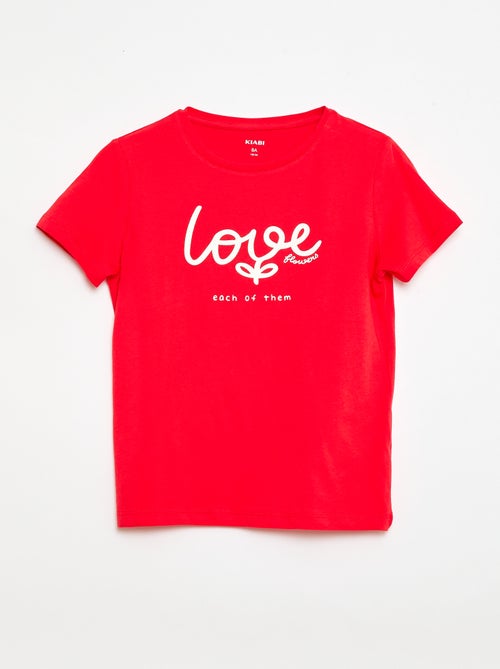T-Shirt mit Botschaftsaufdruck und kurzen Ärmeln - Kiabi