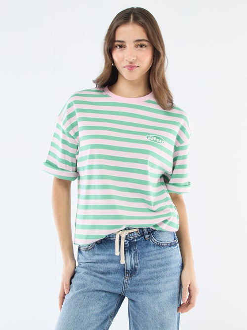 T-Shirt mit breiten Streifen - Kiabi