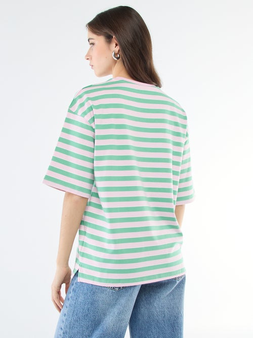 T-Shirt mit breiten Streifen - Kiabi
