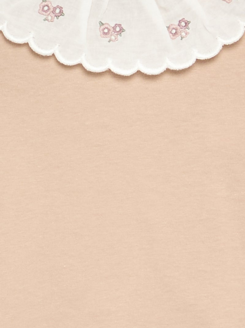 T-Shirt mit Bubikragen Beige - Kiabi