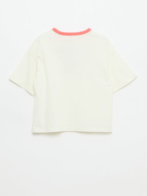 T-Shirt mit fantasievollem Aufdruck, Kurzarm und kontrastierenden Einfassungen - Kiabi