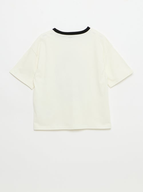 T-Shirt mit fantasievollem Aufdruck, Kurzarm und kontrastierenden Einfassungen - Kiabi