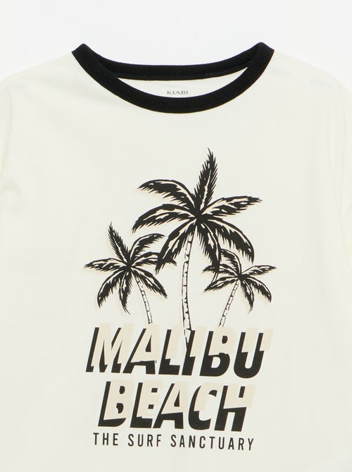T-Shirt mit fantasievollem Aufdruck, Kurzarm und kontrastierenden Einfassungen - Kiabi