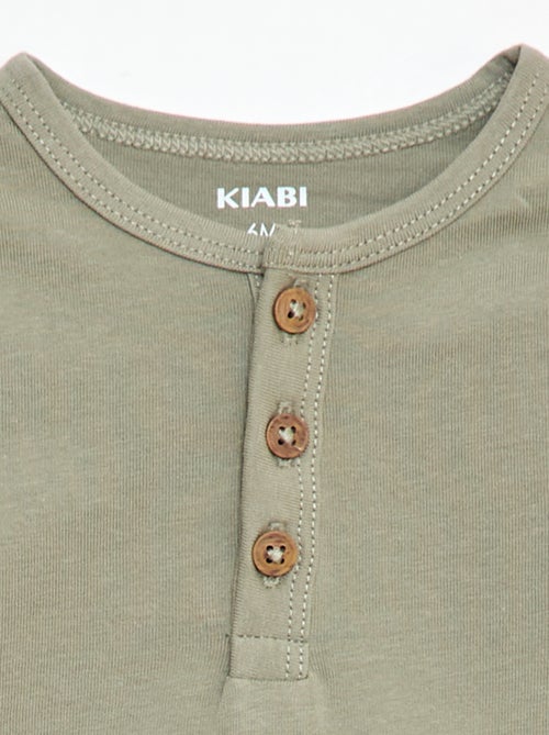 T-Shirt mit geknöpftem Henley-Ausschnitt - Kiabi