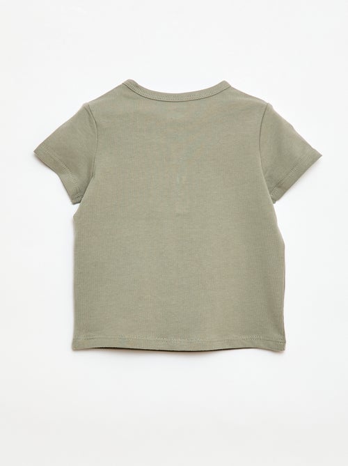 T-Shirt mit geknöpftem Henley-Ausschnitt - Kiabi