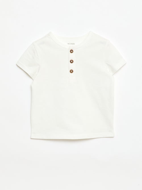 T-Shirt mit geknöpftem Henley-Ausschnitt - Kiabi