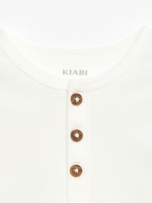 T-Shirt mit geknöpftem Henley-Ausschnitt - Kiabi