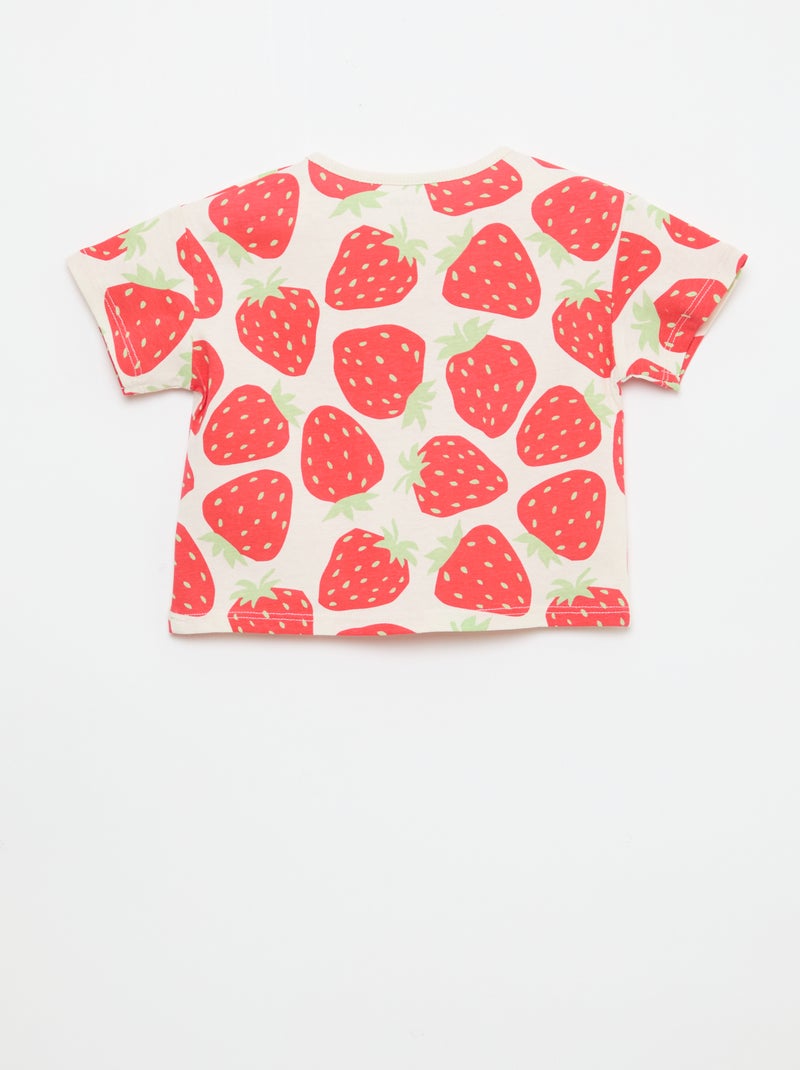 T-Shirt mit Muster Rot - Kiabi