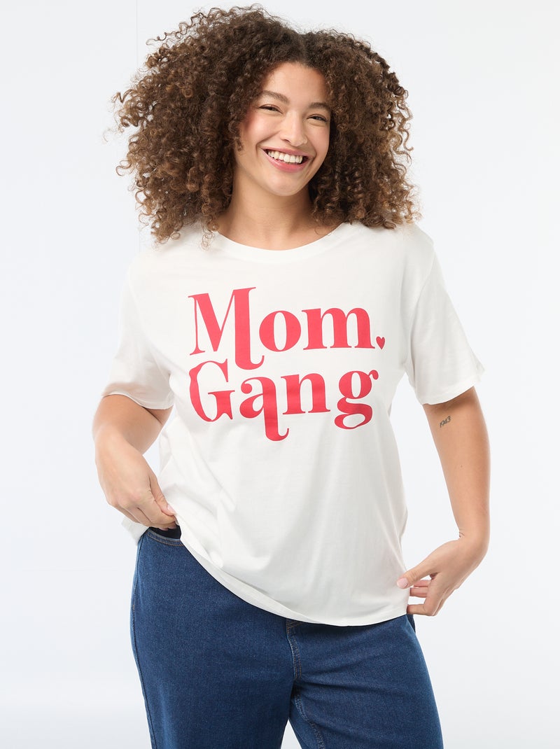 T-Shirt mit Muttertags-Print und kurzen Ärmeln Weiß - Kiabi