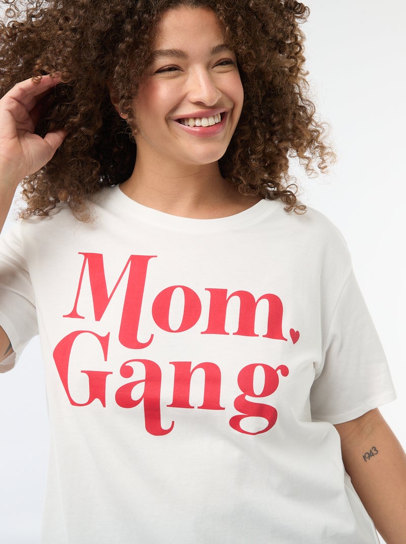 T-Shirt mit Muttertags-Print und kurzen Ärmeln Weiß - Kiabi
