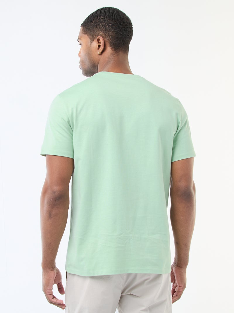 T-Shirt mit Rundhalsausschnitt aus Baumwolle - Tough Cotton™ Grün - Kiabi