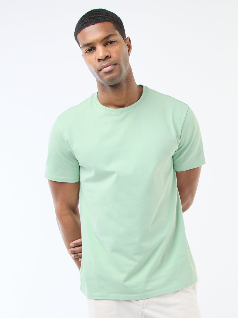 T-Shirt mit Rundhalsausschnitt aus Baumwolle - Tough Cotton™ Grün - Kiabi