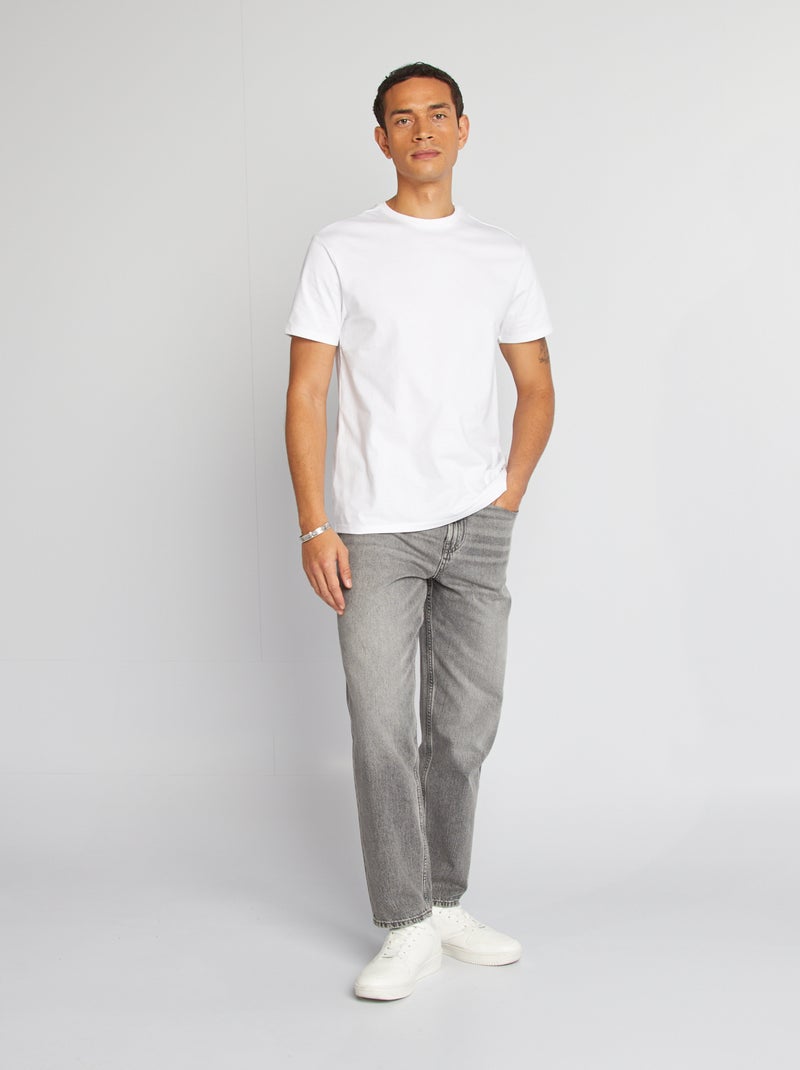 T-Shirt mit Rundhalsausschnitt aus Baumwolle - Tough Cotton™ Weiß - Kiabi