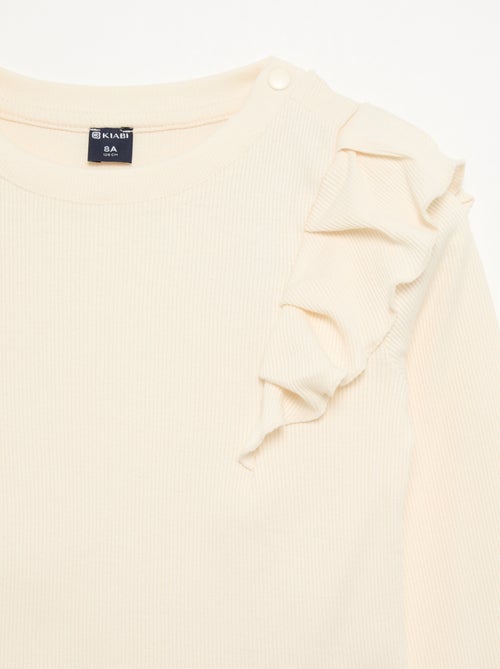 T-Shirt mit Rüschenschultern - Kollektion 'einfach anzuziehen' - Kiabi