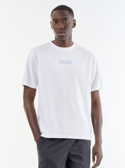 T-Shirt mit Stickereien, Kurzarm - Kiabi T-Shirt mit Stickereien, Kurzarm - Kiabi