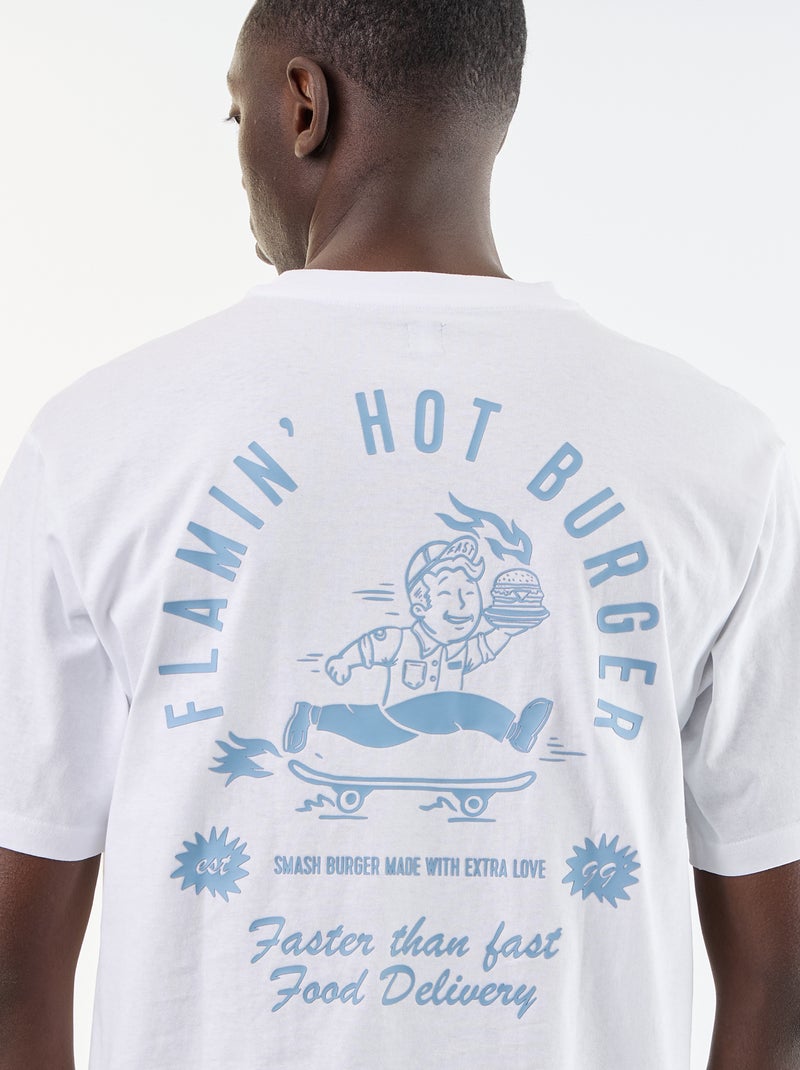 T-Shirt mit Stickereien, Kurzarm Weiß - Kiabi