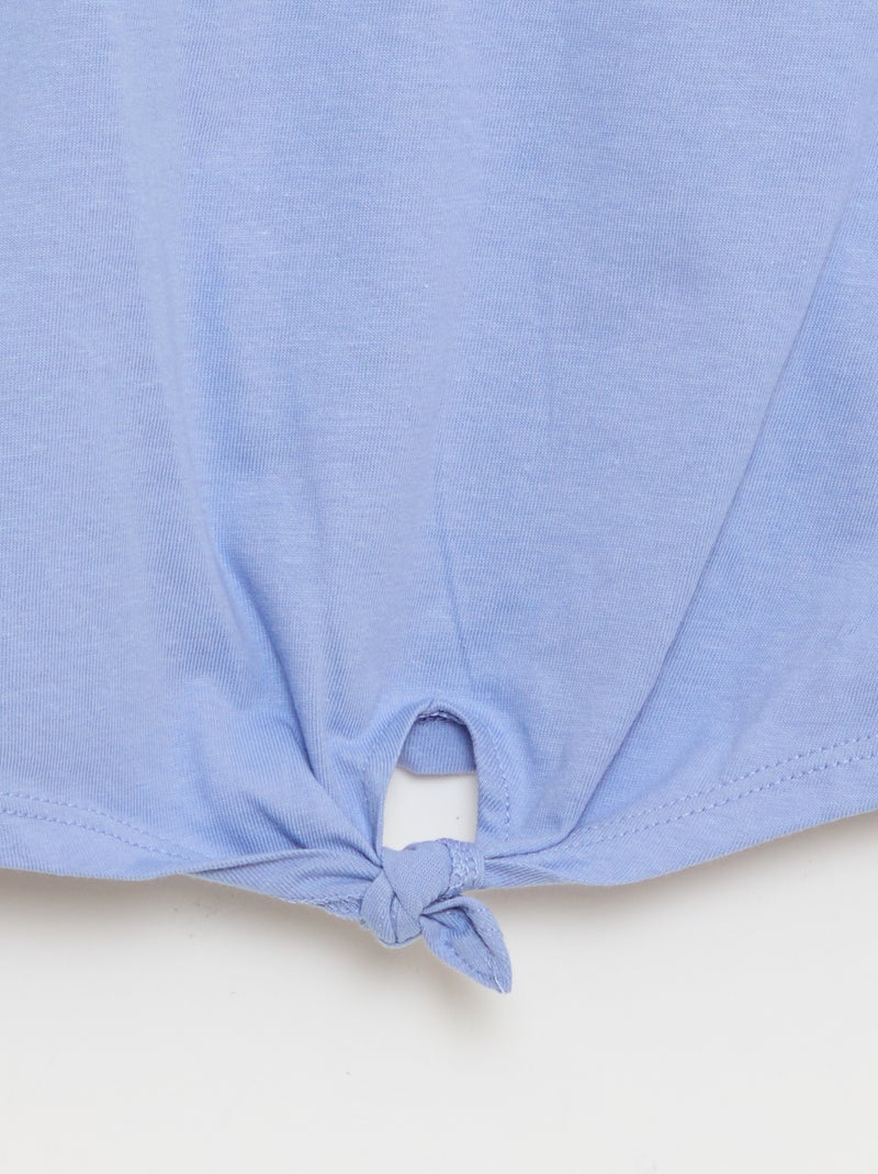 T-Shirt mit Taillenschleife Blau - Kiabi