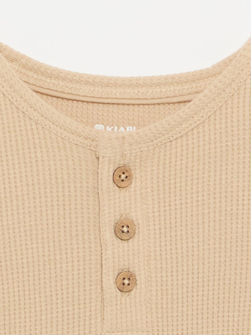 T-Shirt mit Tunis-Kragen Beige - Kiabi
