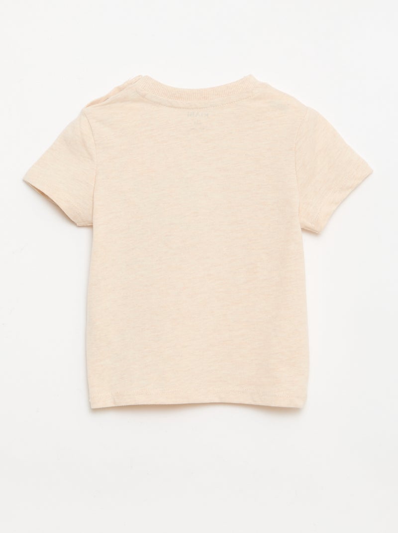 T-Shirt mit verspieltem Aufdruck Beige - Kiabi
