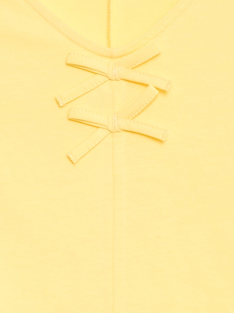 T-Shirt mit verspielten Schleifen GELB - Kiabi