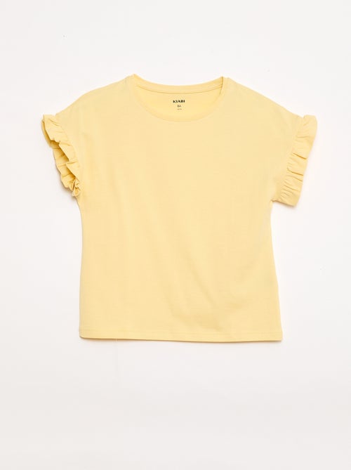 T-Shirt mit Volantärmeln - Kiabi