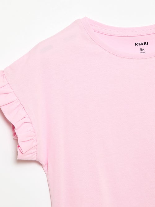 T-Shirt mit Volantärmeln - Kiabi