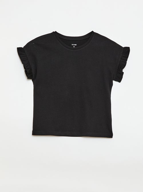 T-Shirt mit Volantärmeln - Kiabi