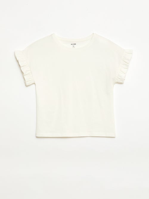 T-Shirt mit Volantärmeln - Kiabi