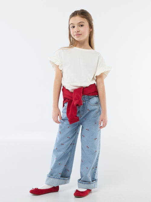 T-Shirt mit Volantärmeln - Kiabi