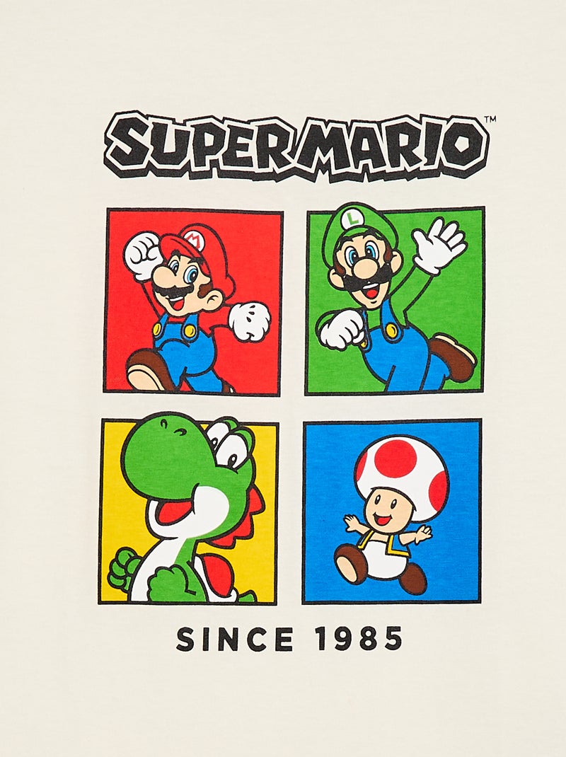 T-Shirt "Nintendo" "Mario" aus unifarbener Baumwolle Weiß - Kiabi