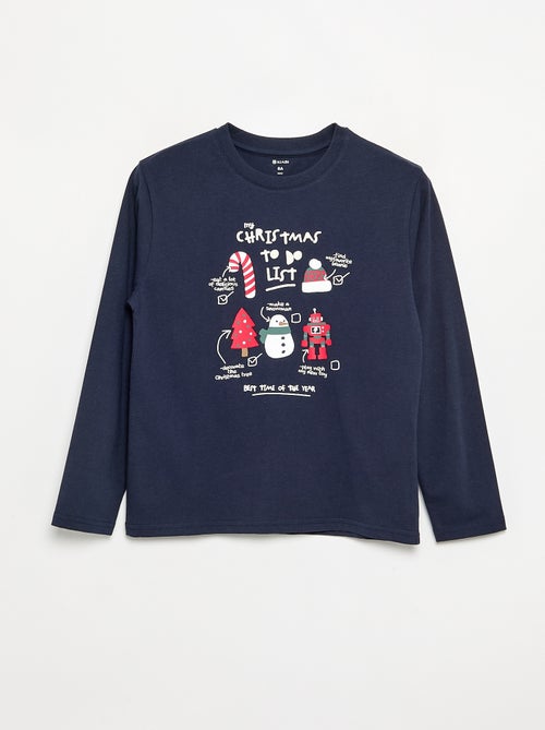 T-shirt 'Noël' à manches longues - Kiabi
