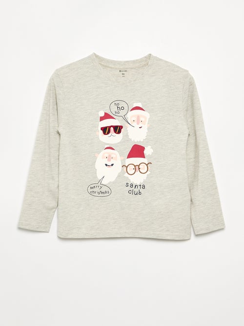 T-shirt 'Noël' à manches longues - Kiabi