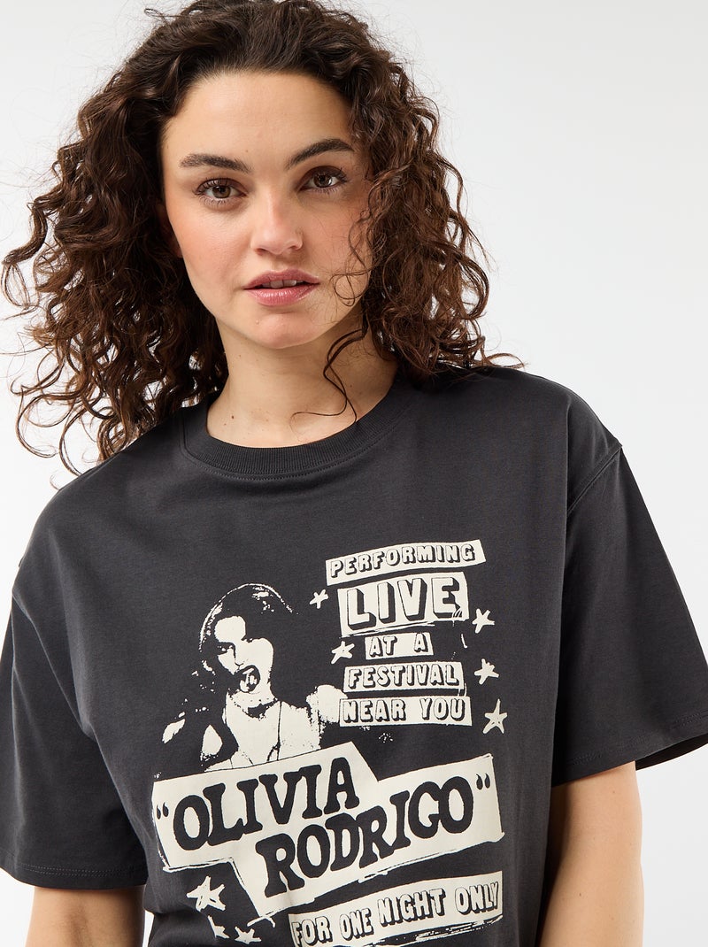 T-shirt 'Olivia Rodrigo' à manches courtes Noir - Kiabi
