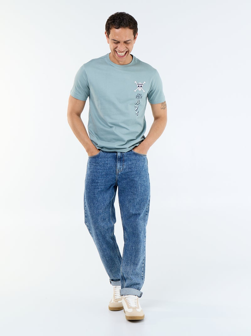 T-shirt 'One Piece' a maniche corte con stampa fronte/retro Blu - Kiabi