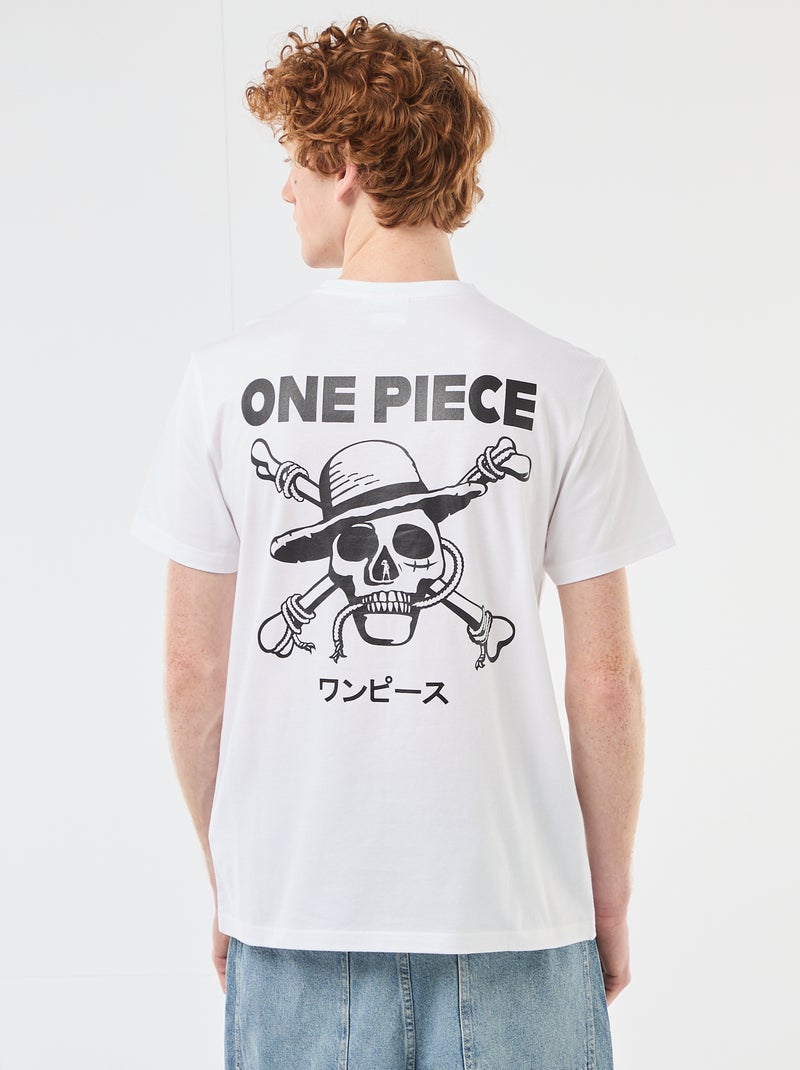 T-shirt 'One piece' en coton uni Blanc - Kiabi