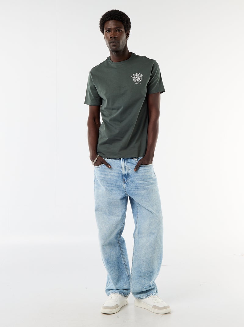 T-shirt 'One Piece' imprimé recto/verso Vert - Kiabi