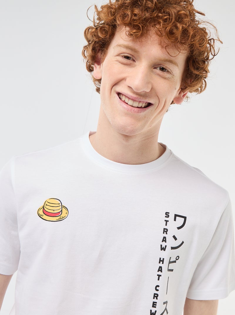 T-shirt 'One piece' in cotone tinta unita Bianco - Kiabi