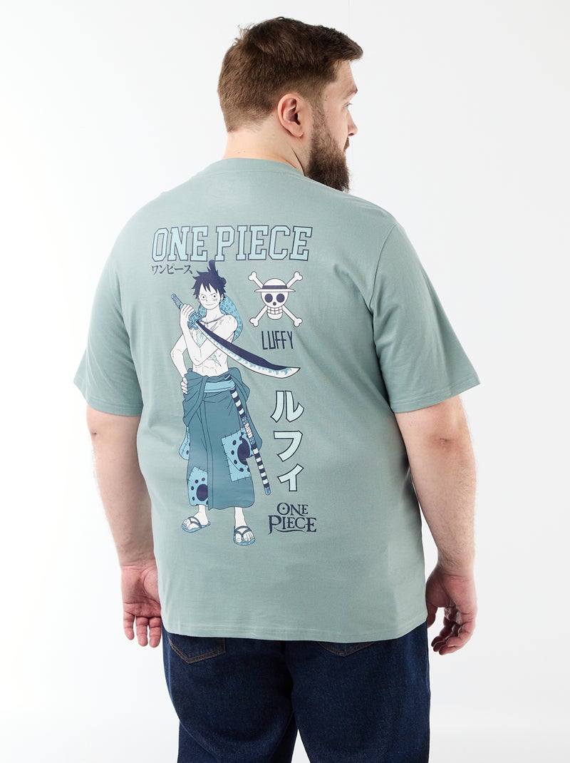 T-shirt 'One Piece' stampata fronte/retro Blu - Kiabi