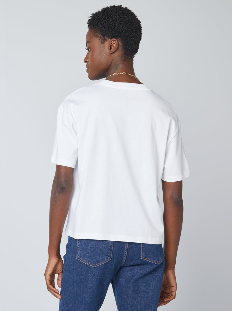 T-shirt oversize à col rond Blanc - Kiabi