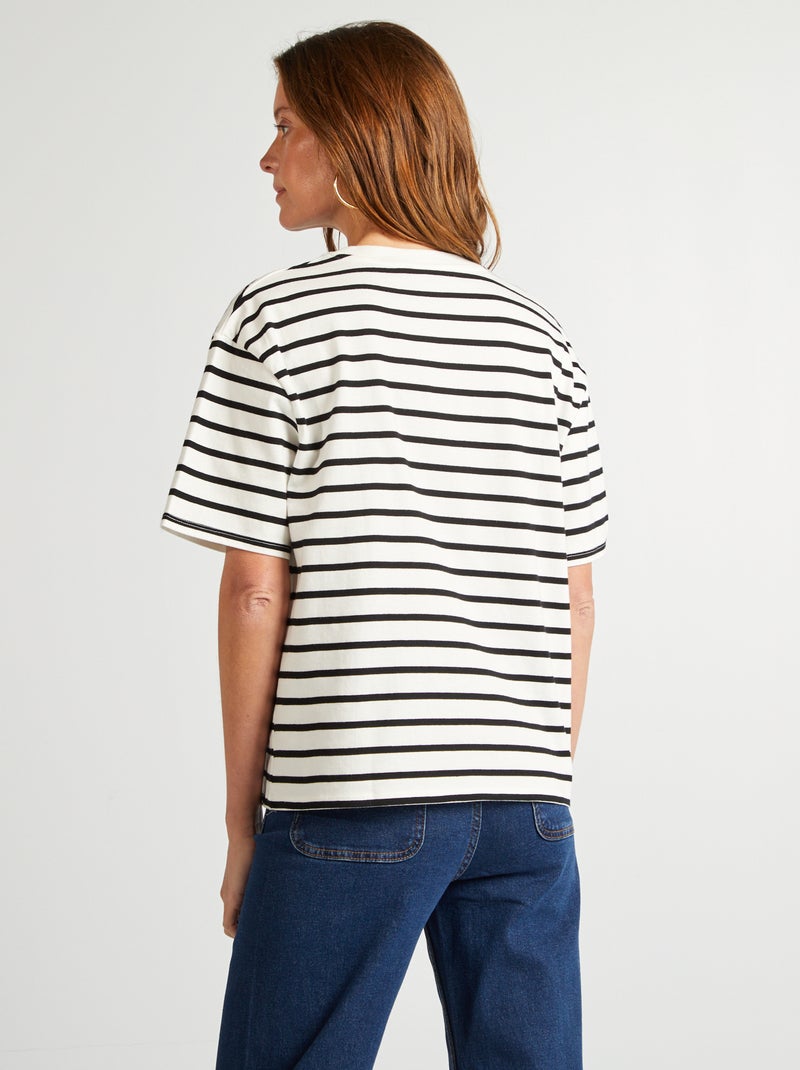 T-shirt oversize a girocollo BIANCO - Kiabi