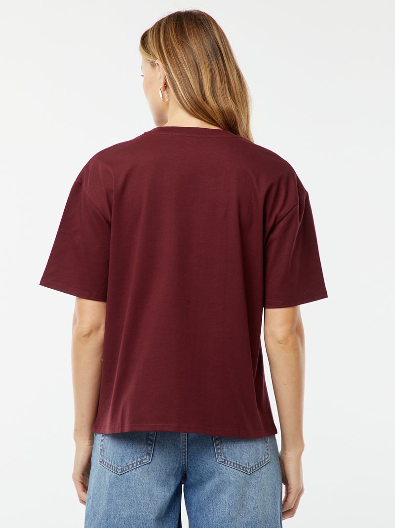 T-shirt oversize a girocollo rosso - Kiabi