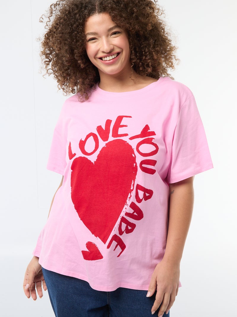 T-shirt oversize a maniche corte Rosa - Kiabi