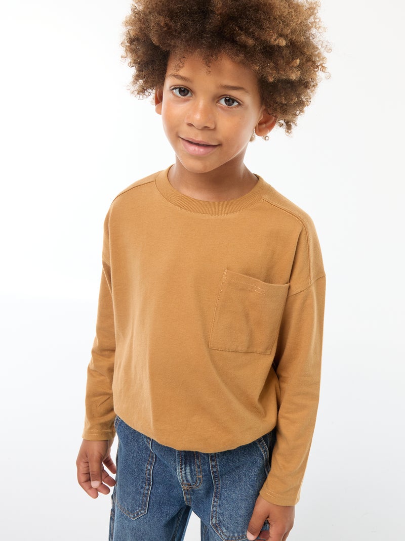 T-shirt oversize a tinta unita Beige - Kiabi