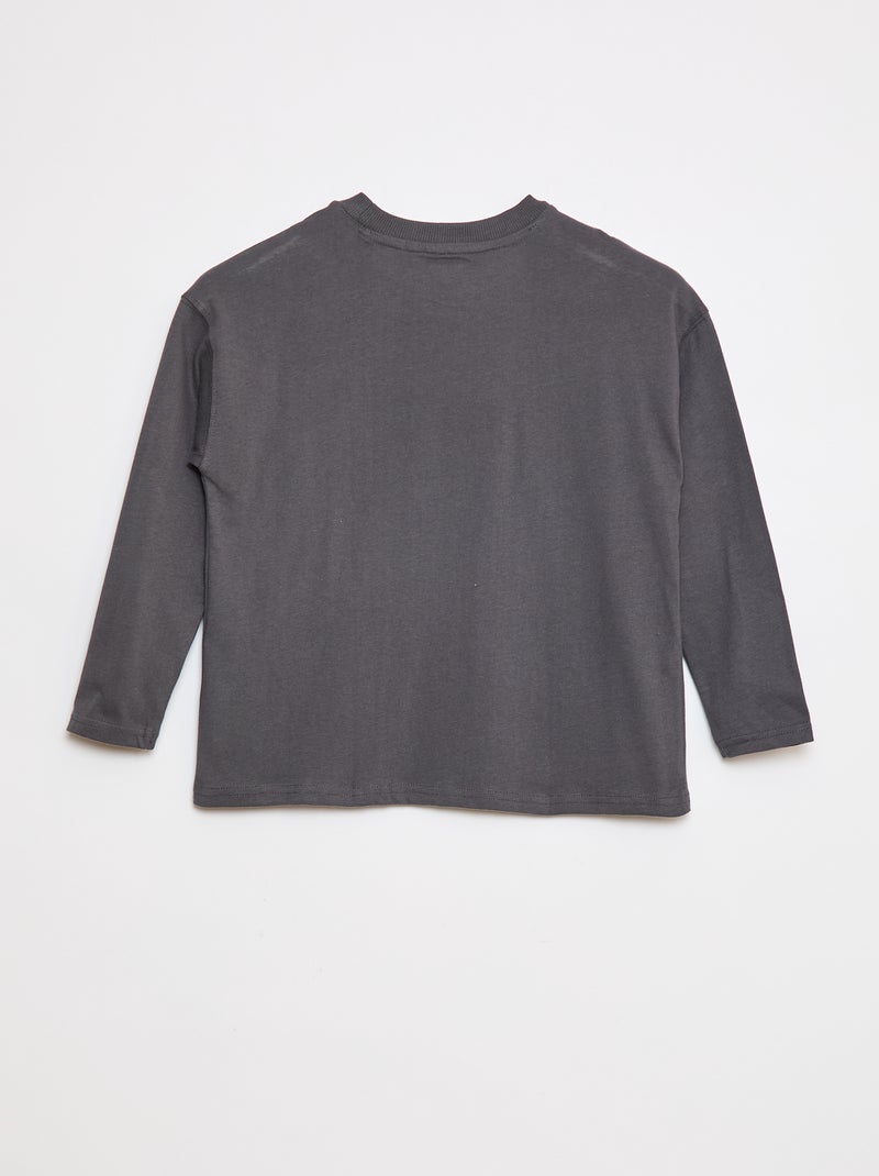 T-shirt oversize a tinta unita grigio - Kiabi