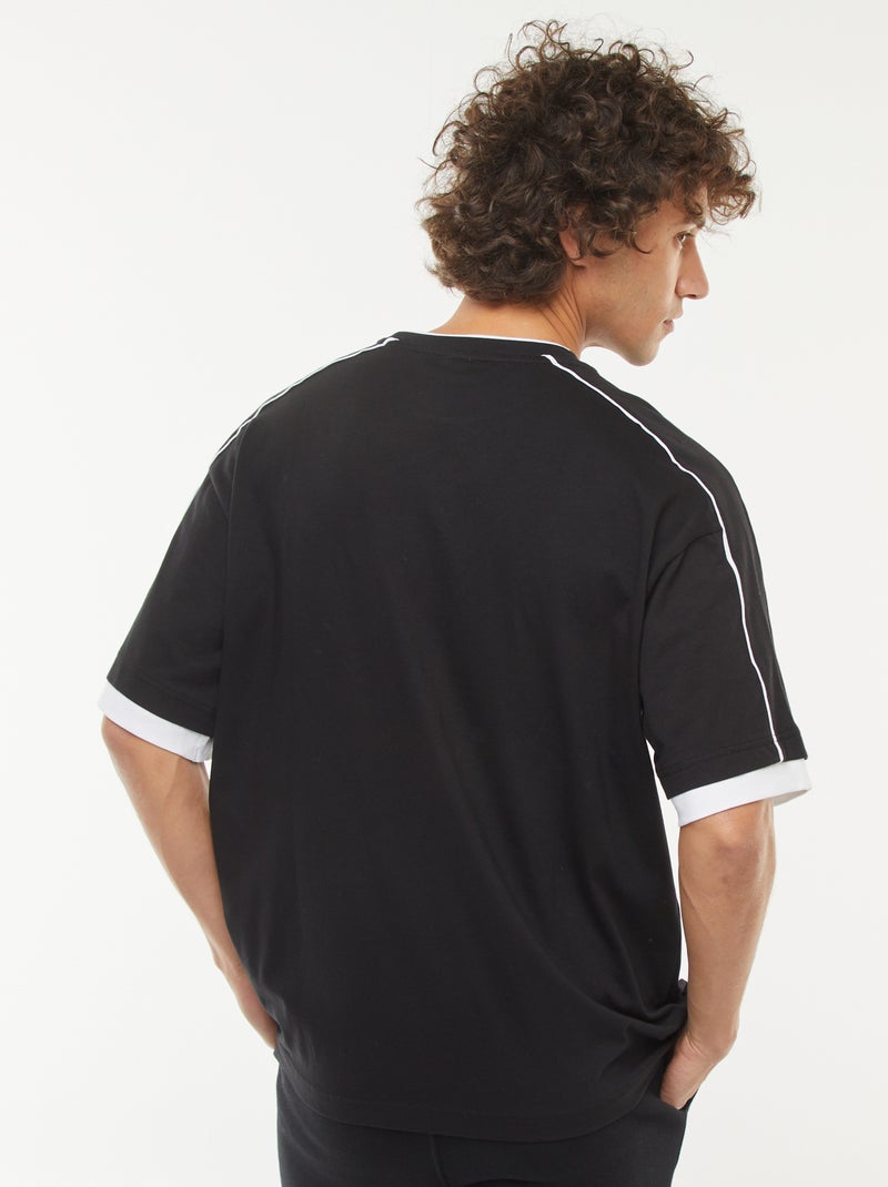 T-shirt oversize avec ligne Noir - Kiabi
