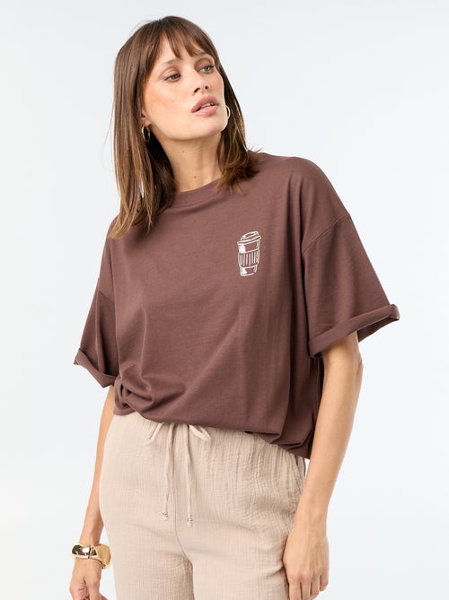 T-shirt oversize avec print au dos - Kiabi